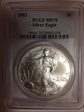 2003 $1 Silver Eagle MS70