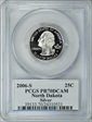 2006-S 25C North Dakota Silver PR70DCAM