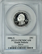 2006-S 25C South Dakota Silver PR70DCAM