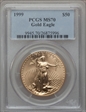 1999 $50 Gold Eagle MS70