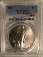 1986 $1 Silver Eagle MS70