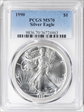 1990 $1 Silver Eagle MS70