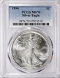 1994 $1 Silver Eagle MS70