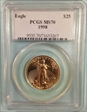 1998 $25 Gold Eagle MS70