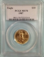 1987 $10 Gold Eagle MS70