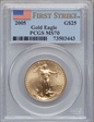 2005 $25 Gold Eagle First Strike MS70