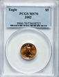 2002 $5 Gold Eagle MS70