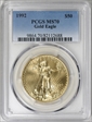 1992 $50 Gold Eagle MS70