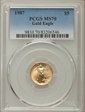 1987 $5 Gold Eagle MS70