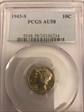 1943-S 10C AU58