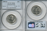 1999-D 25C Pennsylvania MS66