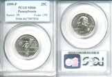 1999-P 25C Pennsylvania MS66