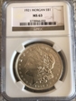 1921 $1 Morgan MS63
