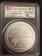 2019-P 25C San Antonio Missions NP 5 oz Silver First Strike Mercanti Flag SP70