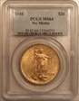 1908 $20 No Motto MS64