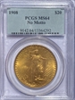 1908 $20 No Motto MS64