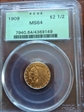 1909 $2.50 MS64