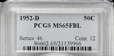 1952-D 50C MS65FBL