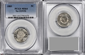 1883 5C No CENTS MS64