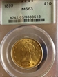 1899 $10 MS63