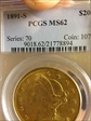1891-S $20 MS62