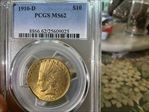 1910-D $10 MS62