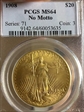 1908 $20 No Motto MS64
