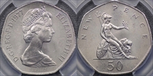 1977 50p S-H1 New Pence MS66