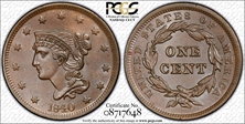 1840 1C Large Date MS63BN