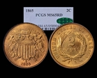 1865 2C MS65RD