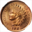 1901 1C INDIAN CENT MS66+RD