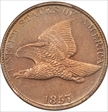 1857 1C Flying Eagle AU58