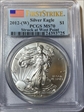 2012-(W) $1 Silver Eagle Struck at West Point First Strike MS70