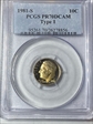 1981-S 10C Type 1 PR70DCAM