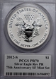 2012-S $1 Silver Eagle Rev PR  75th Anniversary SF Mint Set PR70