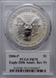 2006-P $1 Eagle-20th Anniv. Rev Pr Moy Signature PR70
