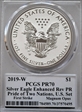 2019-W $1 Silver Eagle Enhanced Rev PR Pride of Two Nations, U.S. Set FS Magnum Opus PR70