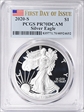 2020-S $1 Silver Eagle First Day of Issue PR70DCAM