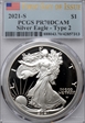 2021-S $1 Silver Eagle - Type 2 First Day of Issue PR70DCAM