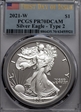 2021-W  $1 Silver Eagle - Type 2 First Day of Issue PR70DCAM