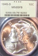 1945-D 10C MS65FB