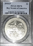 2010-P $1 Boy Scouts of America MS70
