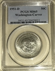 1951-D 50C Washington-Carver MS65