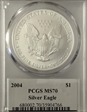 2004 $1 Silver Eagle Premier LE 1 of 2,500 MS70