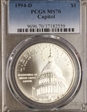 1994-D $1 Capitol MS70