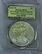 2019-W $1 Silver Eagle Enhanced Rev PR Pride of Two Nations, U.S. Set First Strike PR70