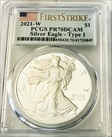 2021-W  $1 Silver Eagle - Type 1 First Strike PR70DCAM