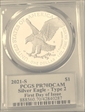 2021-S $1 Silver Eagle - Type 2 First Day of Issue Cleveland Americana PR70DCAM