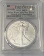 2024-(P) $1 Silver Eagle with Star Privy Struck at Philadelphia First Strike MS70