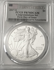 2017-S $1 Silver Eagle Congratulations Set First Day of Issue PR70DCAM
